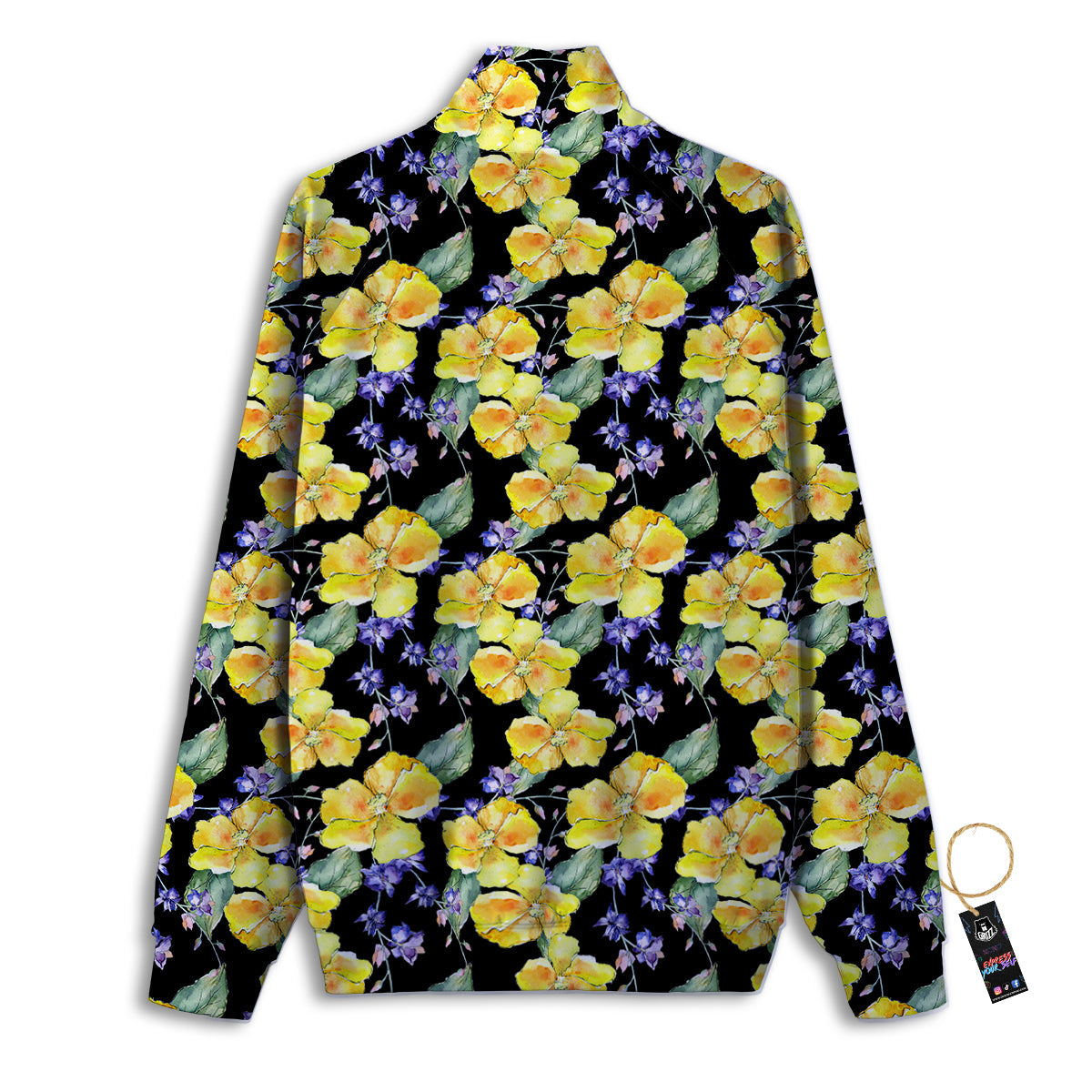 Cattleya Watercolor Print Pattern Track Jacket-grizzshop