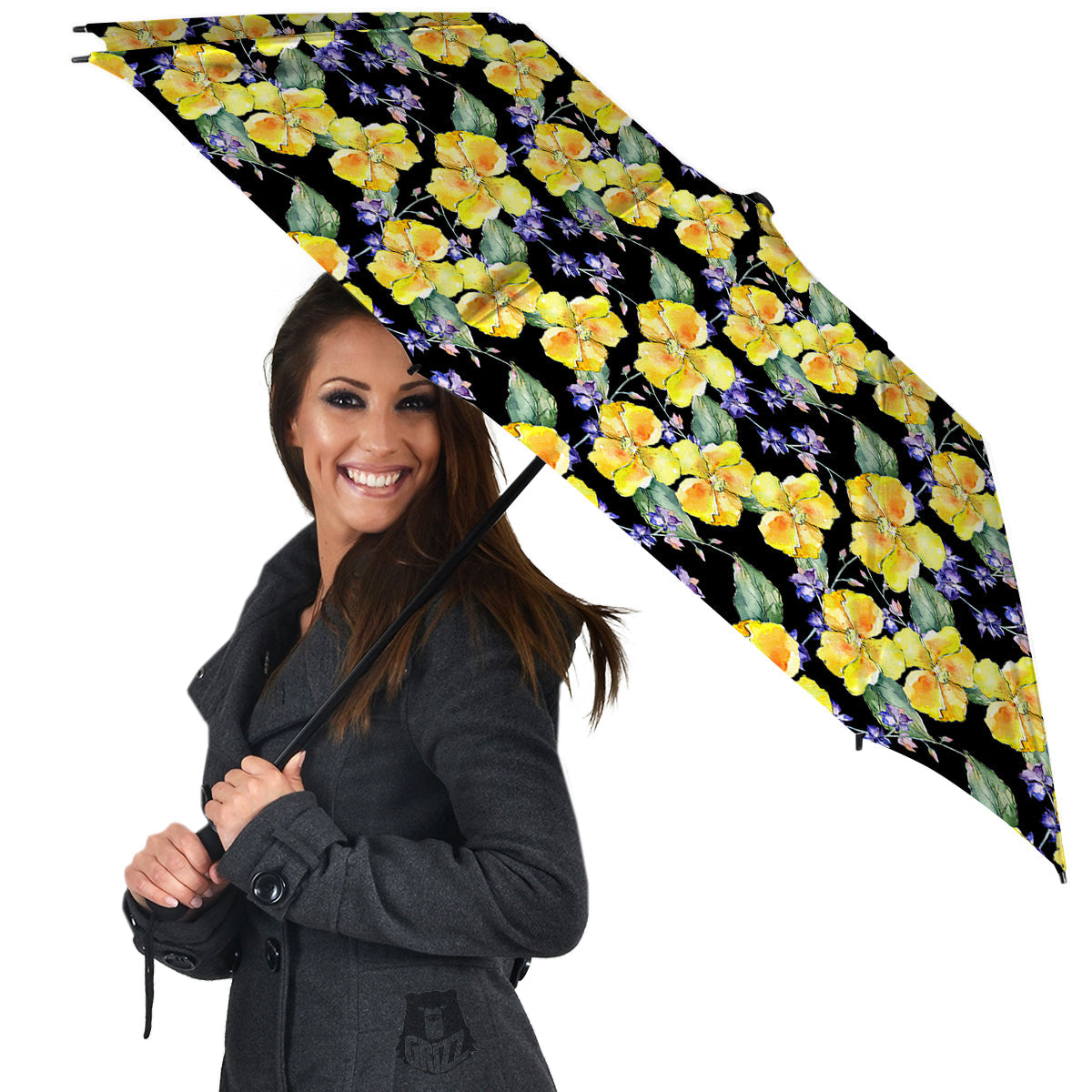 Cattleya Watercolor Print Pattern Umbrella-grizzshop