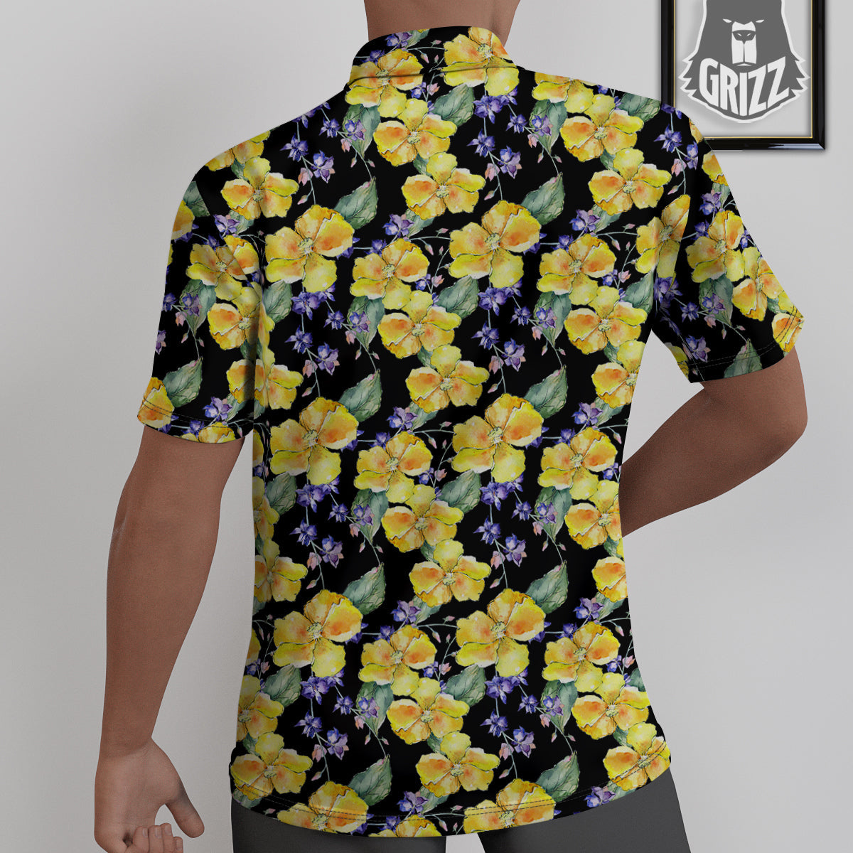 Cattleya Watercolor Print Pattern Untucked Shirts-grizzshop