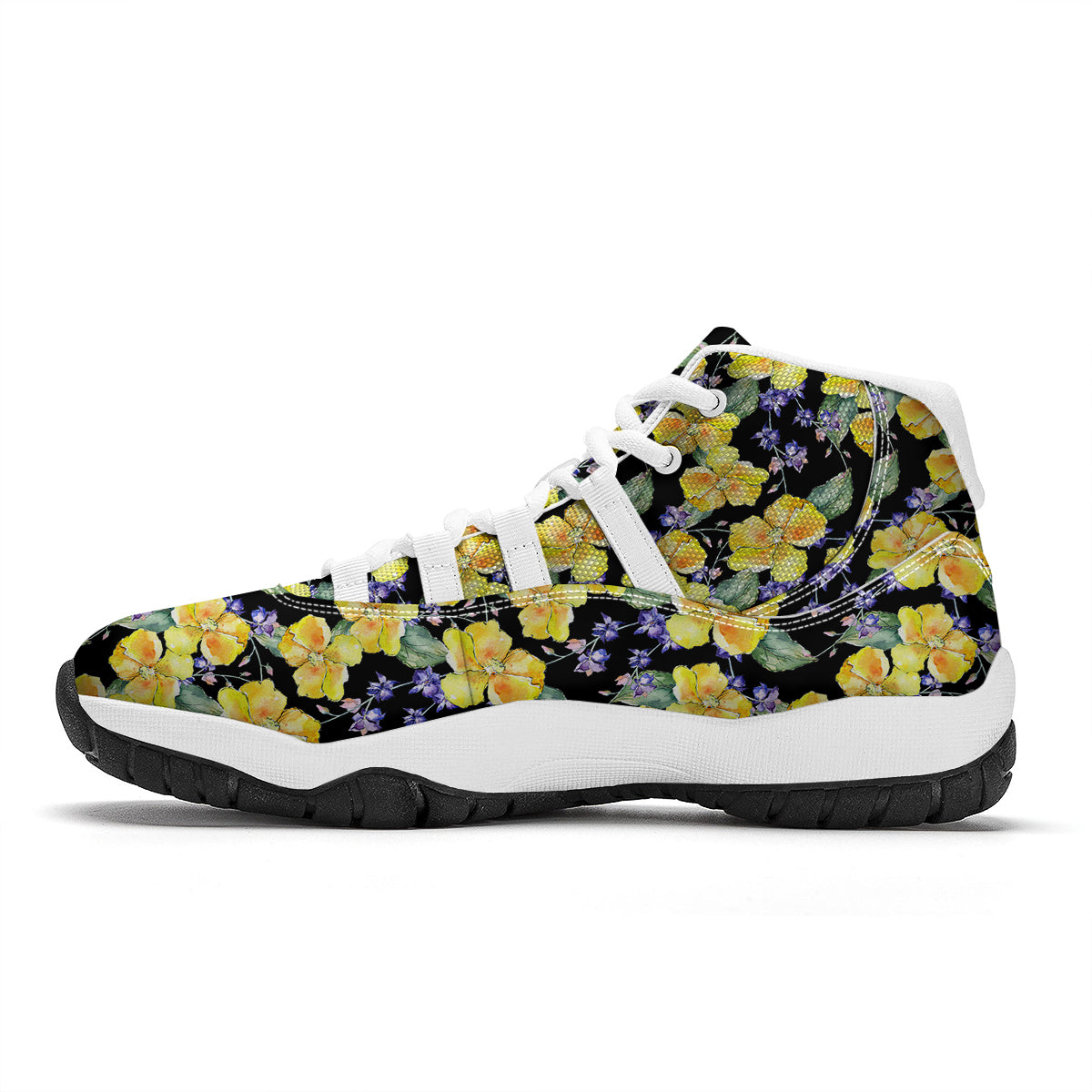 Cattleya Watercolor Print Pattern White Bball Shoes-grizzshop