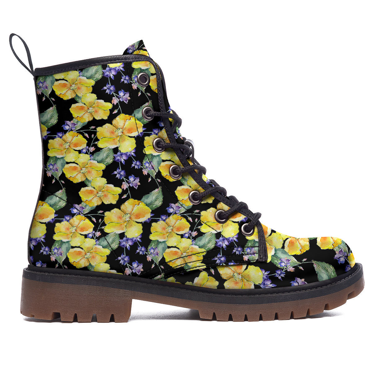 Cattleya Watercolor Print Pattern Work Boots-grizzshop