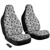 Cattleya White And Black Print Pattern Car Seat Covers-grizzshop