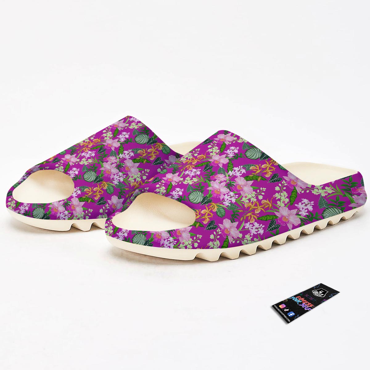 Cattleya Tropical Print Pattern Sandals-grizzshop