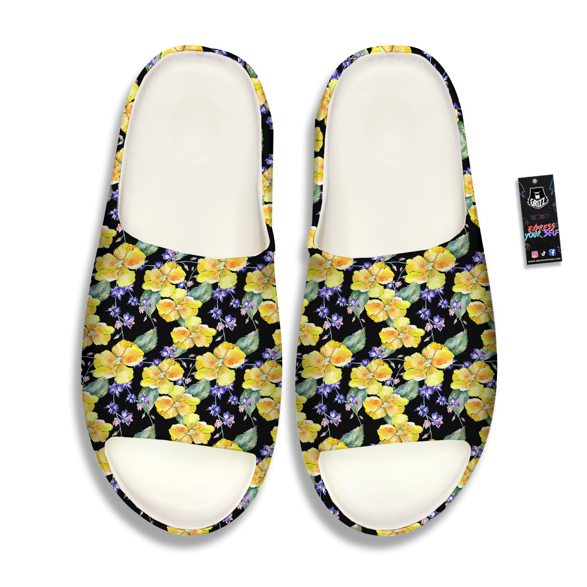 Cattleya Watercolor Print Pattern Sandals-grizzshop