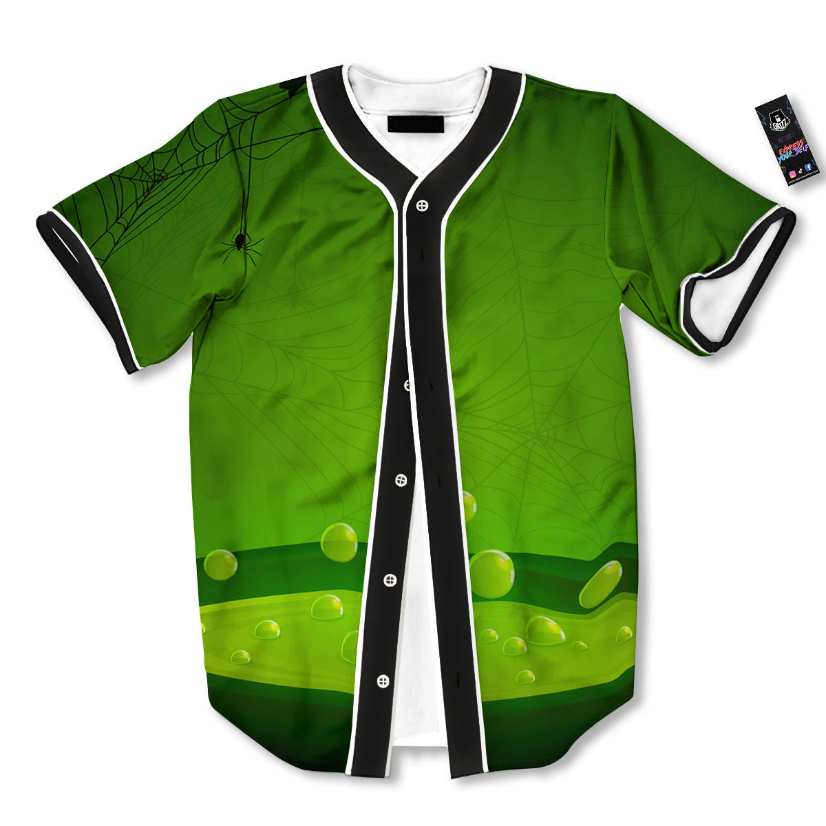 Cauldron And Witch Halloween Print Baseball Jersey-grizzshop