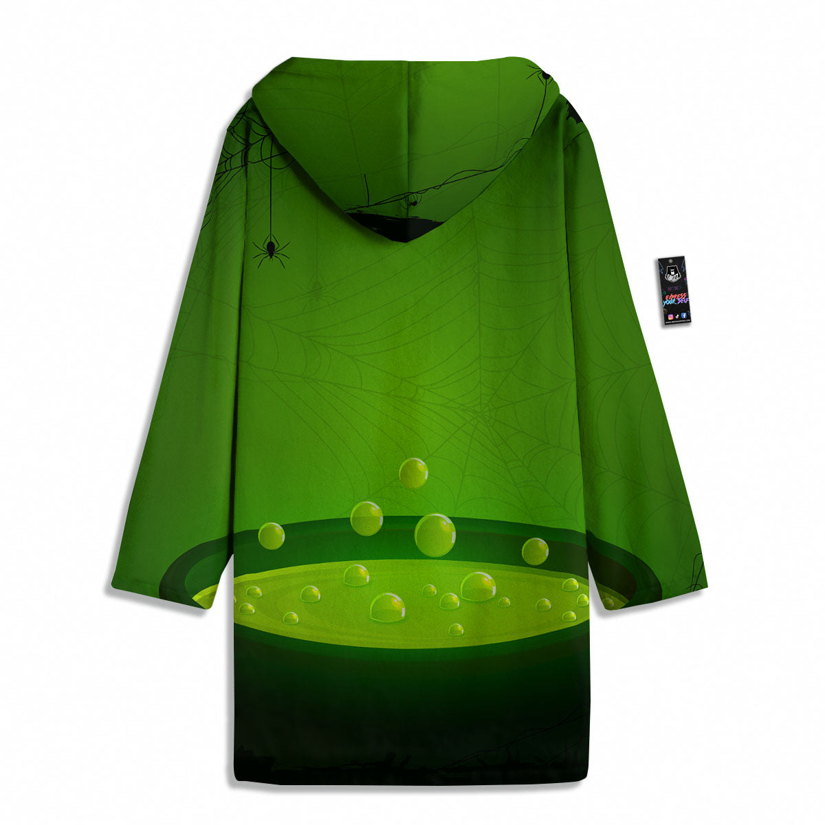 Cauldron And Witch Halloween Print Men's Windbreaker Jacket-grizzshop