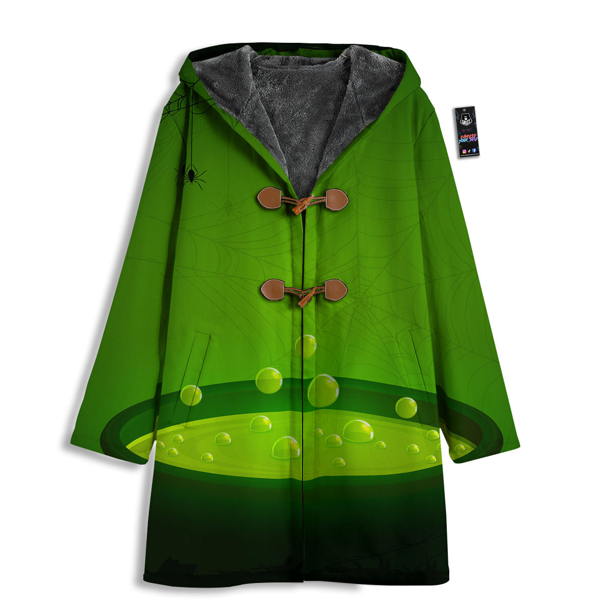 Cauldron And Witch Halloween Print Men's Windbreaker Jacket-grizzshop