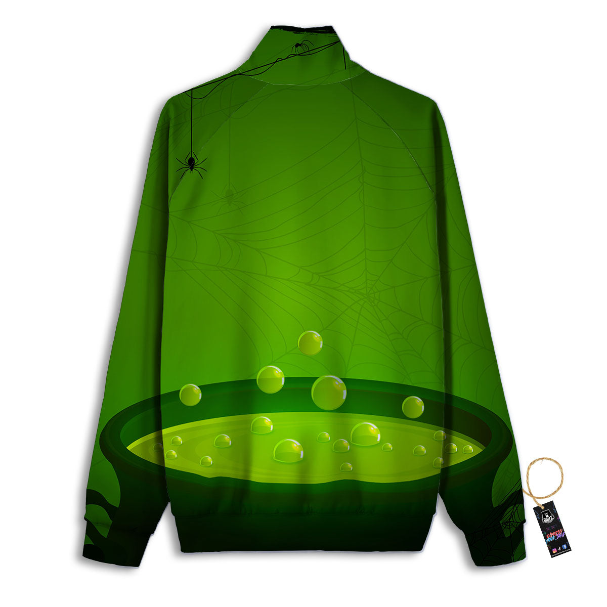 Cauldron And Witch Halloween Print Track Jacket-grizzshop