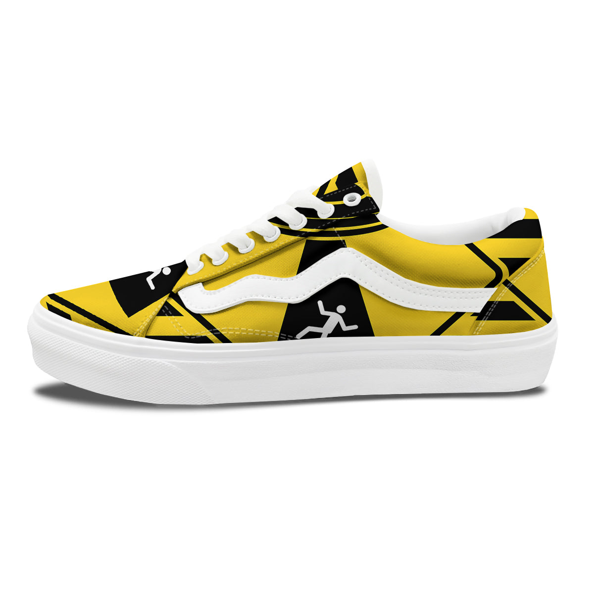 Caution Alien Abduction Warning Sign Print Skate Shoes-grizzshop