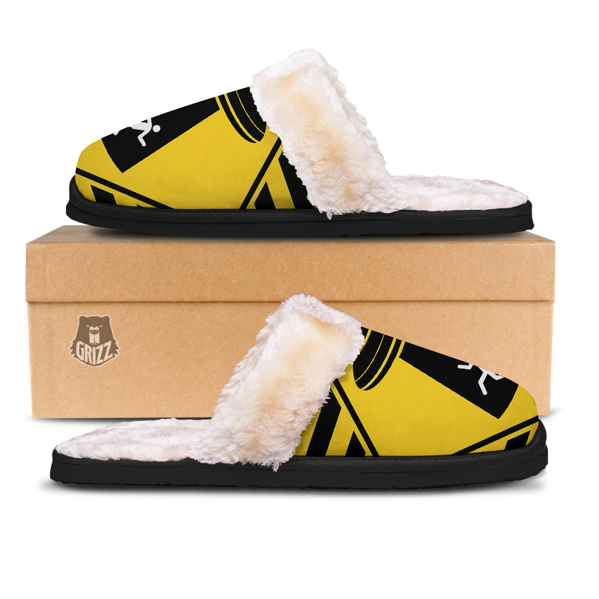 Caution Alien Abduction Warning Sign Print Slippers-grizzshop