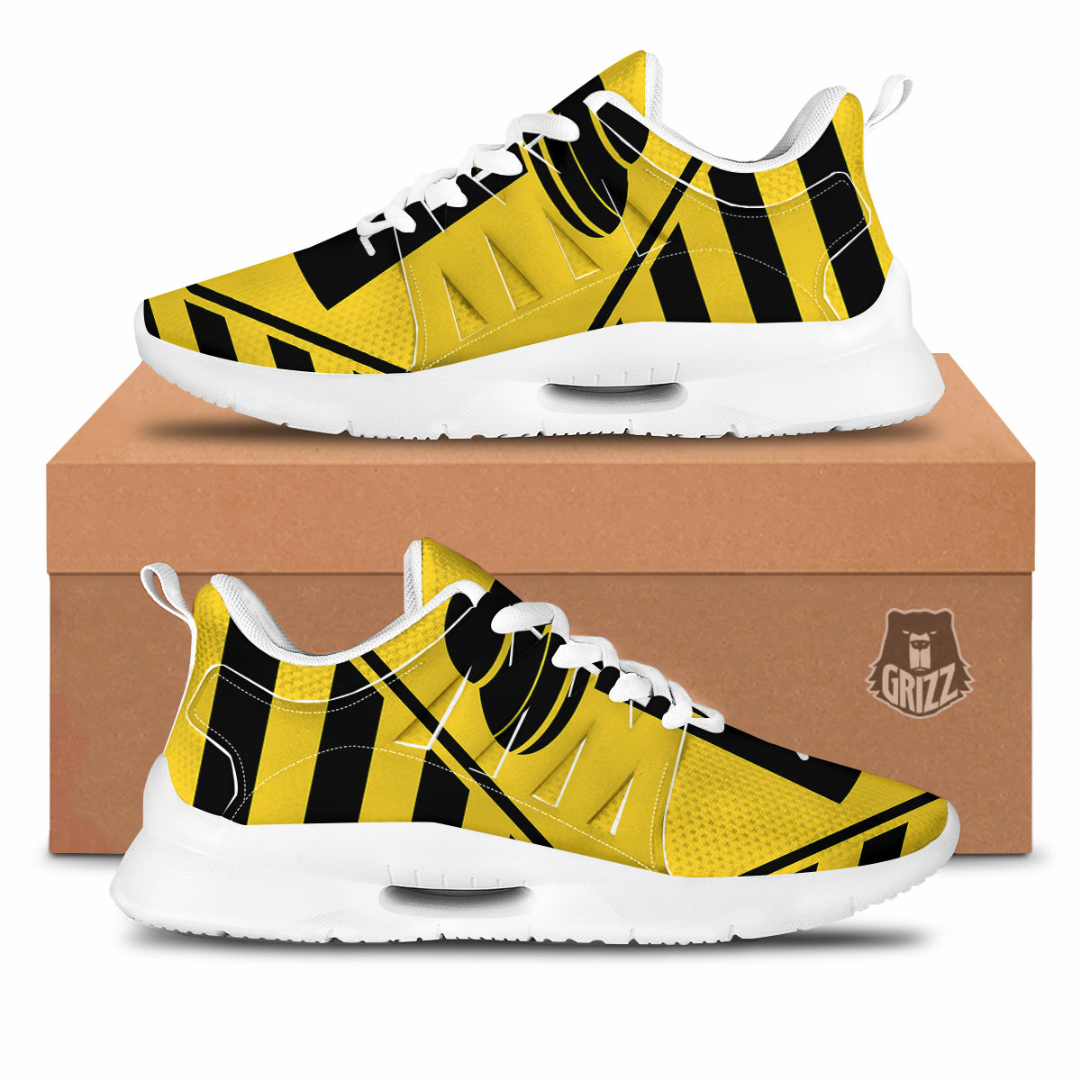 Caution Alien Abduction Warning Sign Print Tennis Shoes-grizzshop