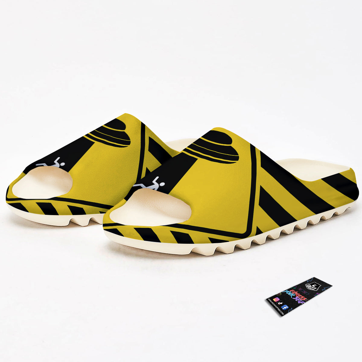 Caution Alien Abduction Warning Sign Print Sandals-grizzshop