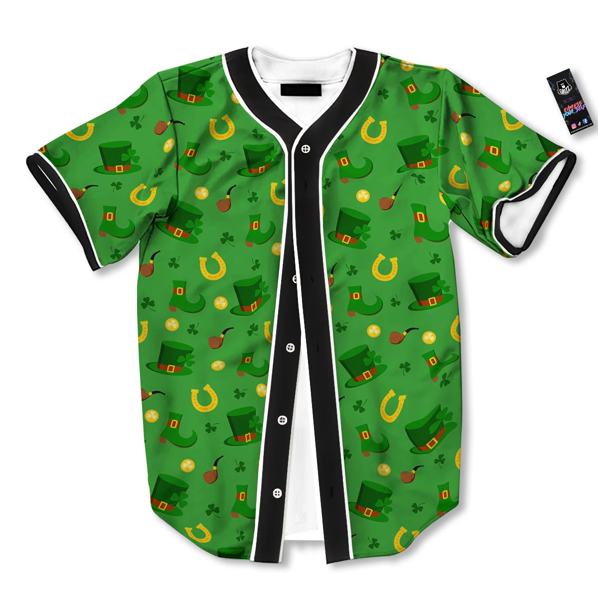 Celebration Saint Patrick's Day Print Pattern Baseball Jersey-grizzshop