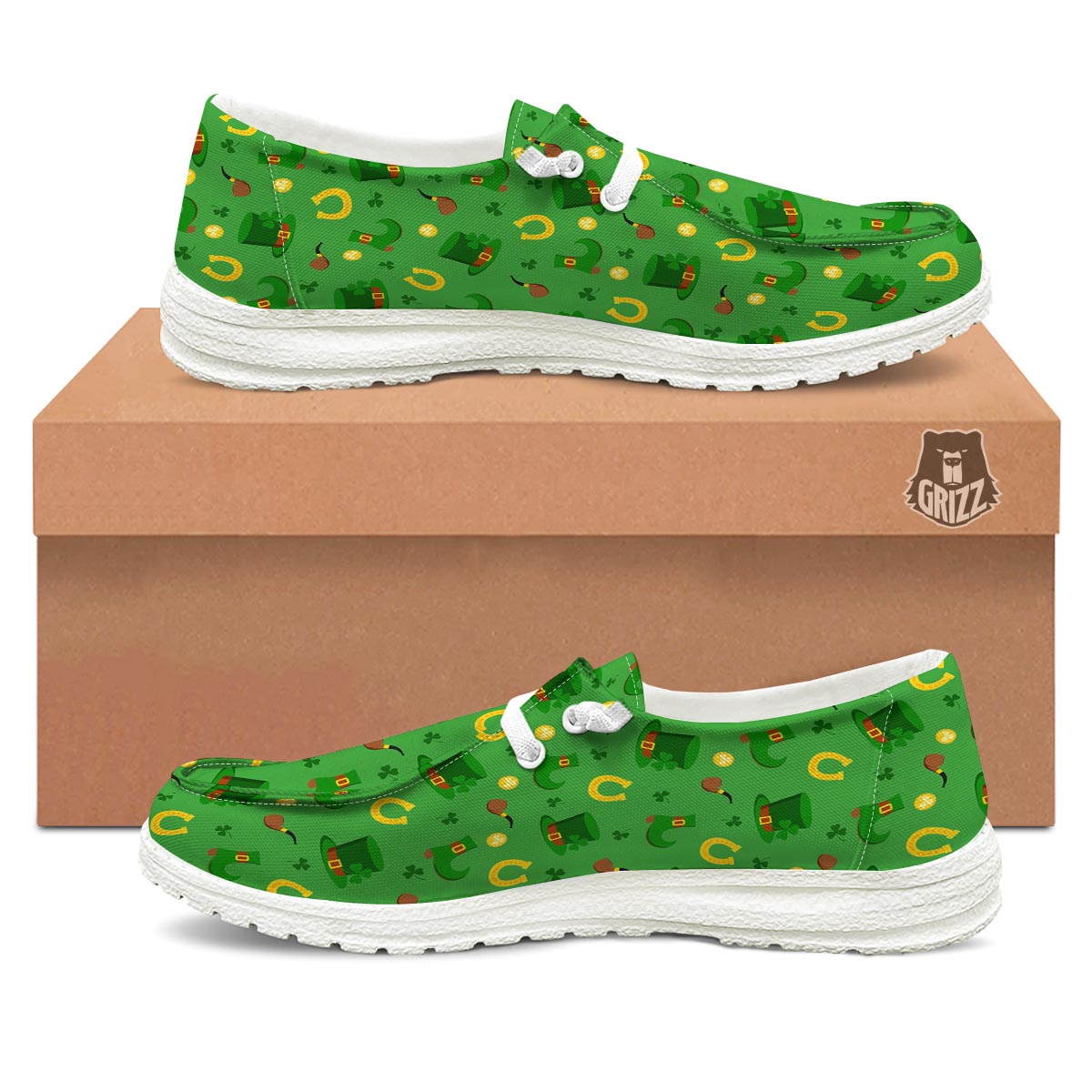 Celebration Saint Patrick's Day Print Pattern Black Loafers-grizzshop