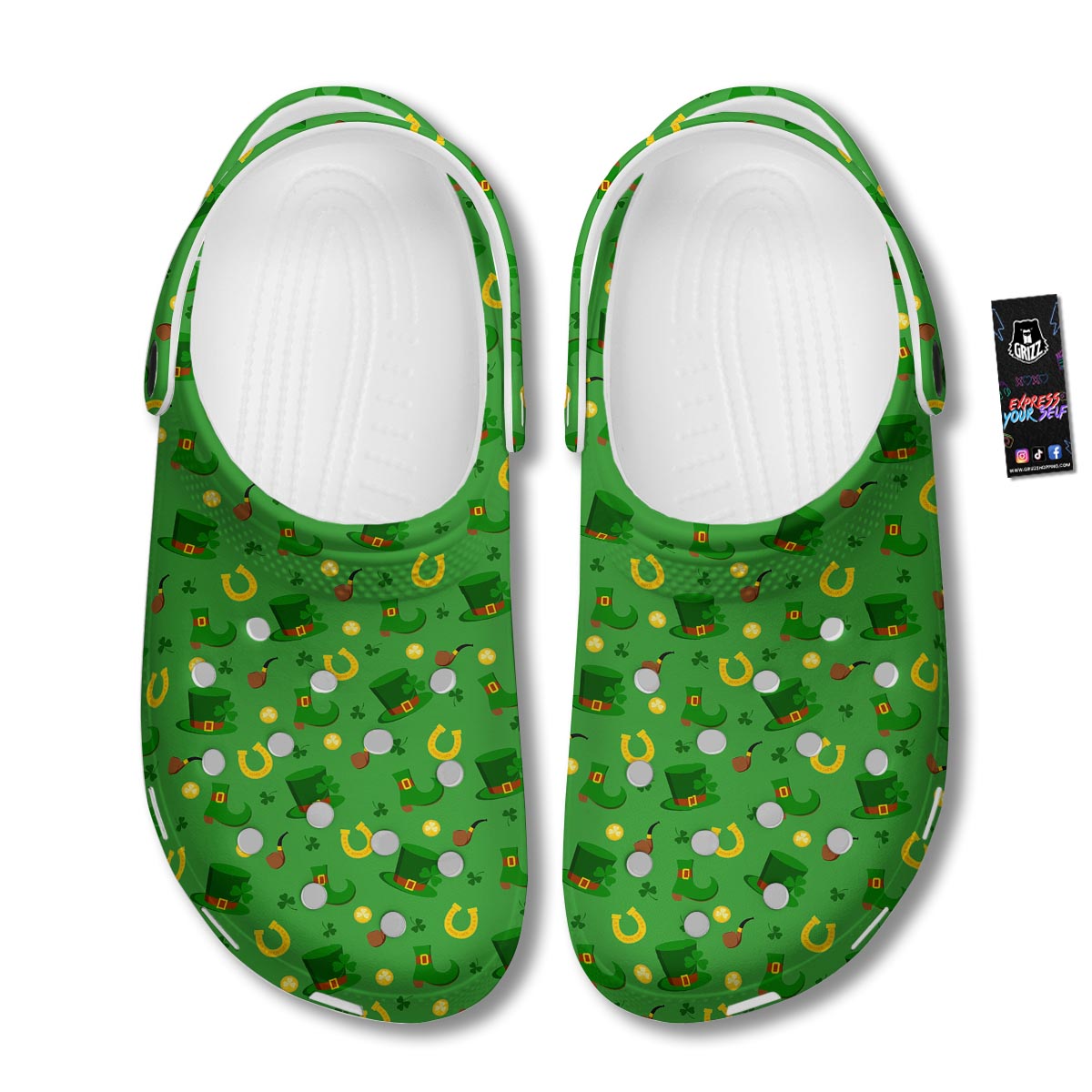 Celebration Saint Patrick's Day Print Pattern Clog-grizzshop