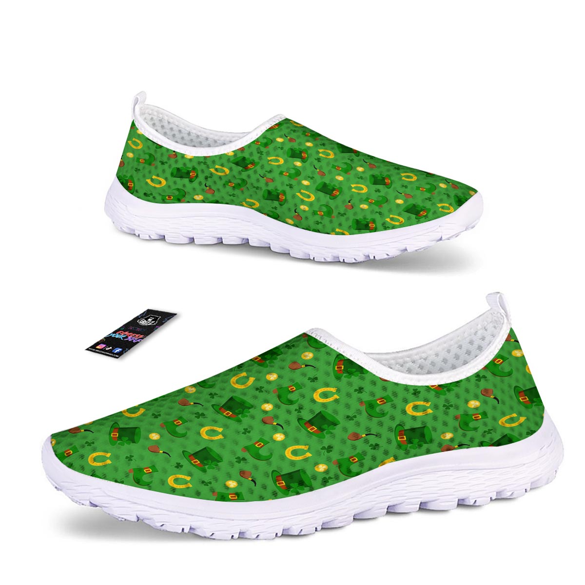 Celebration Saint Patrick's Day Print Pattern Nurse Shoes-grizzshop