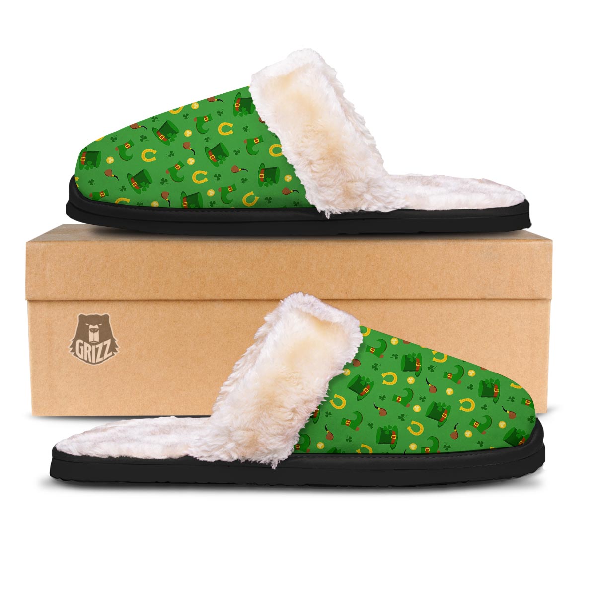 Celebration Saint Patrick's Day Print Pattern Slippers-grizzshop