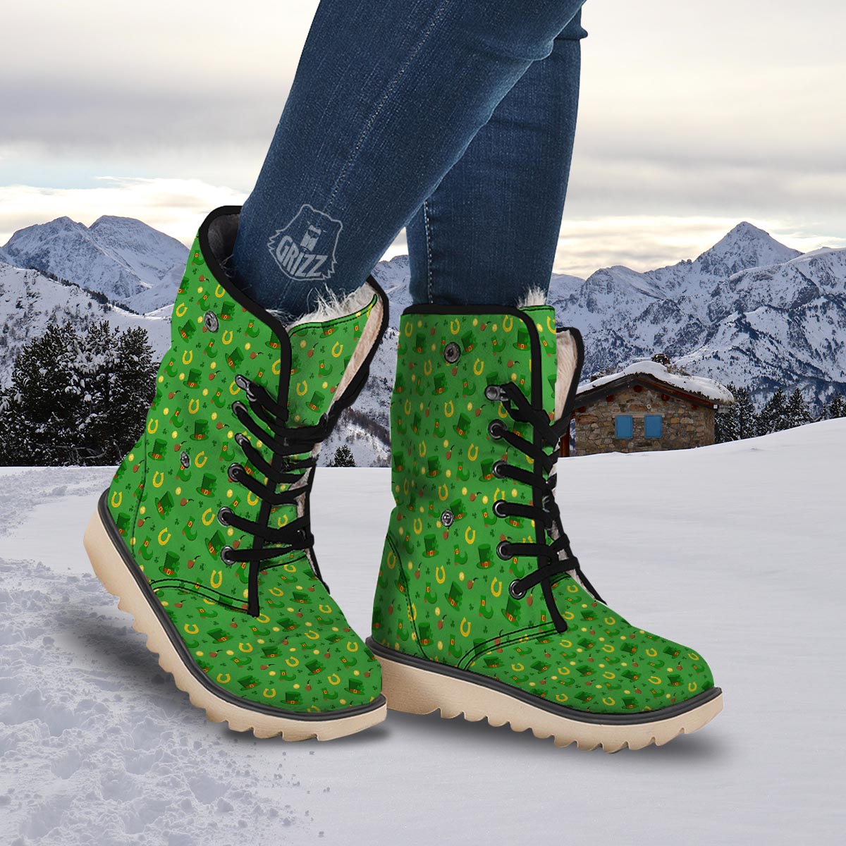 Celebration Saint Patrick's Day Print Pattern Snow Boots-grizzshop