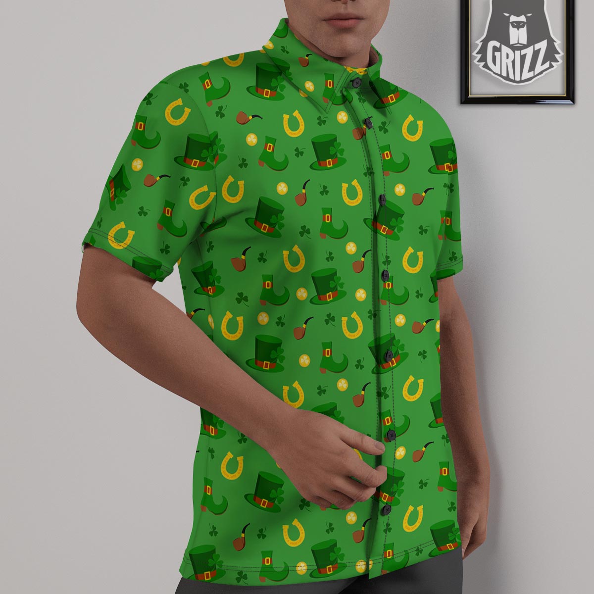 Celebration Saint Patrick's Day Print Pattern Untucked Shirts-grizzshop