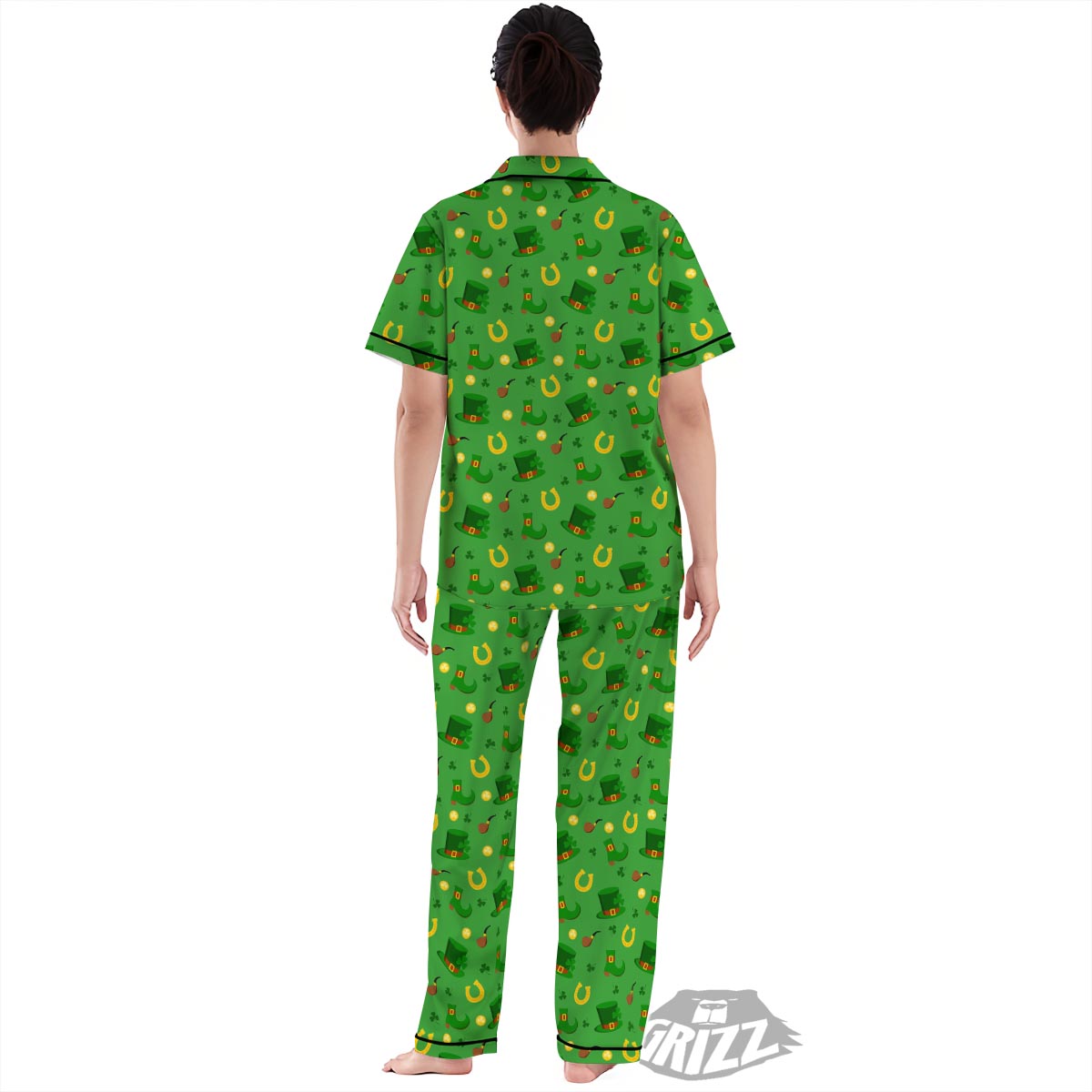 Celebration Saint Patrick's Day Print Pattern Women's Pajamas Set-grizzshop