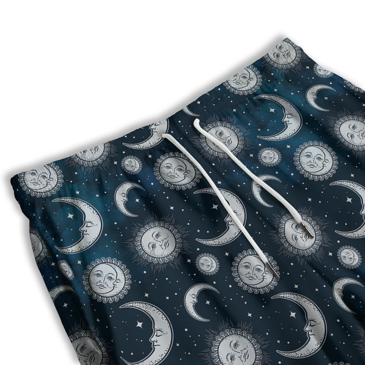 Celestial Blue And White Print Pattern Men's Athletic Shorts