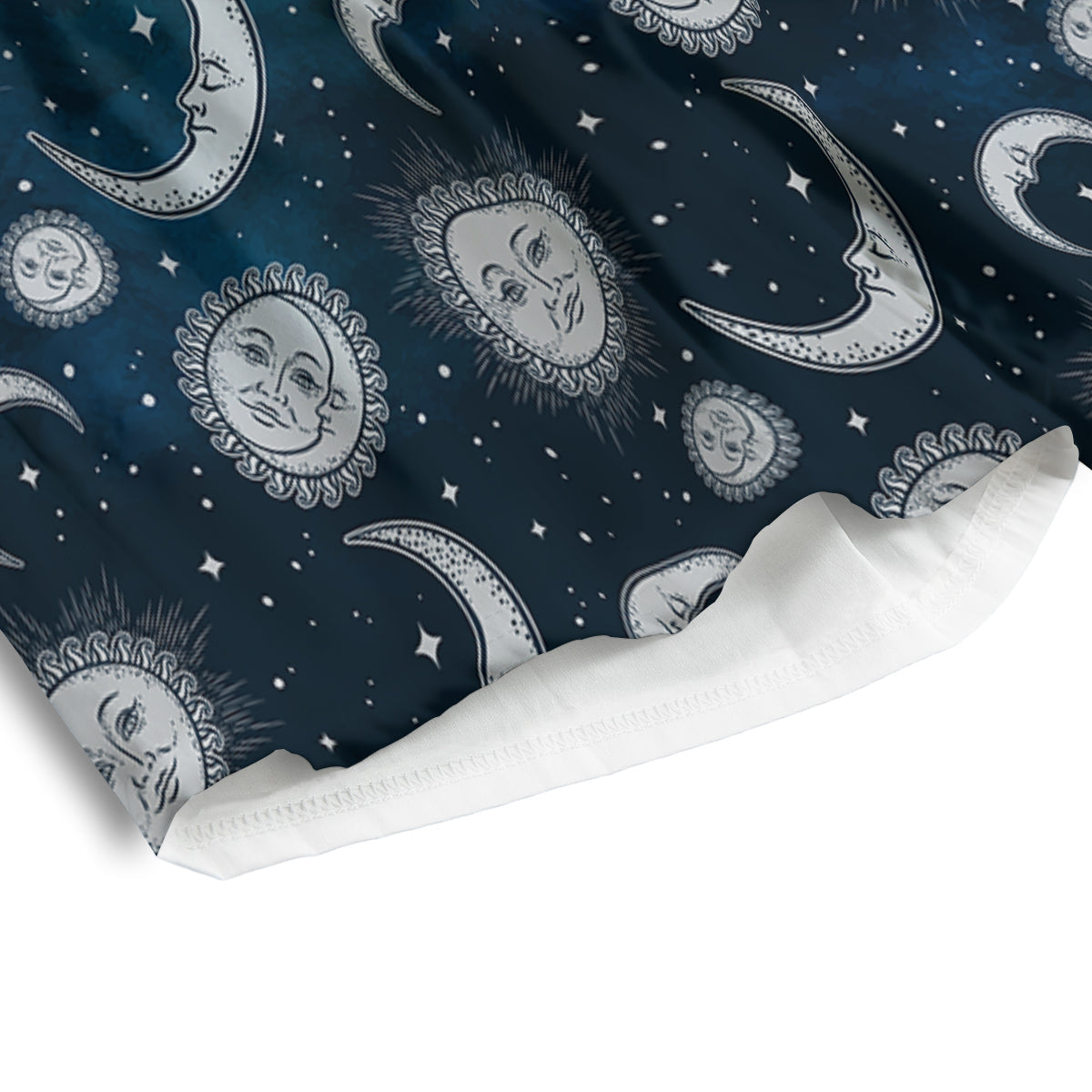 Celestial Blue And White Print Pattern Men's Athletic Shorts