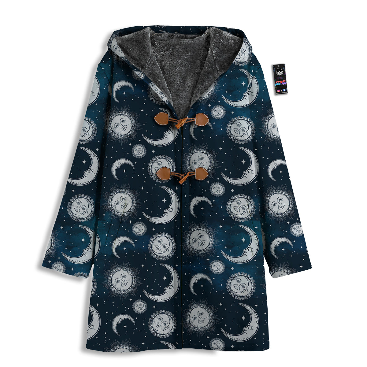 Celestial Blue And White Print Pattern Men's Windbreaker Jacket-grizzshop