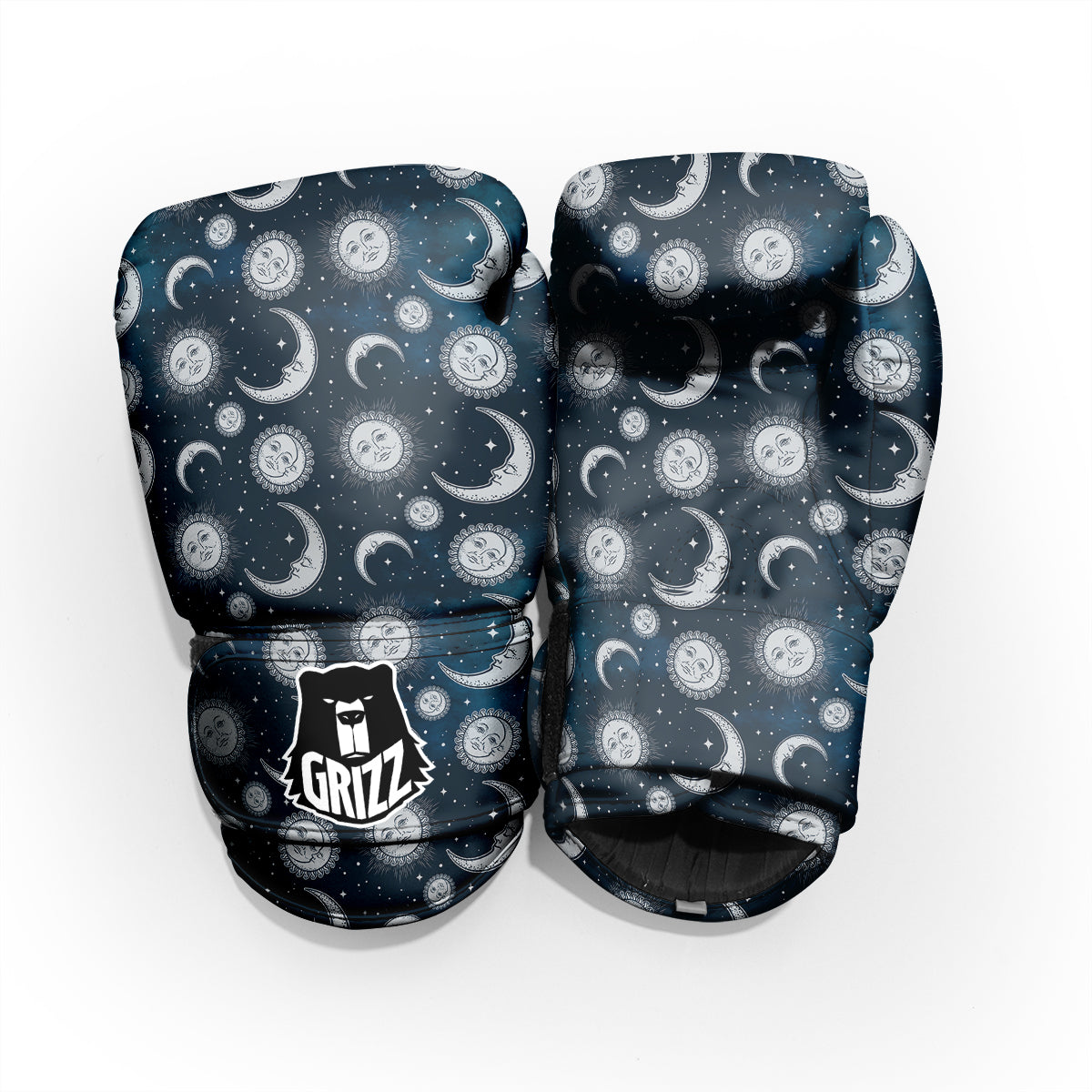 Celestial Blue And White Print Pattern Pro Boxing Glove