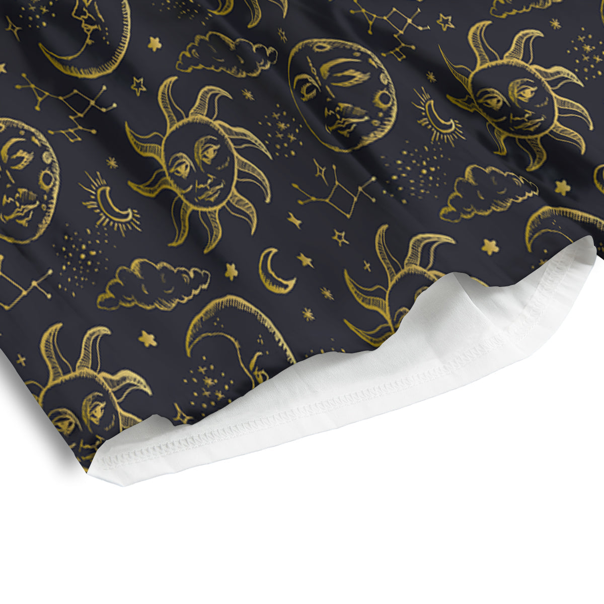 Celestial Gold And Black Print Pattern Men's Athletic Shorts