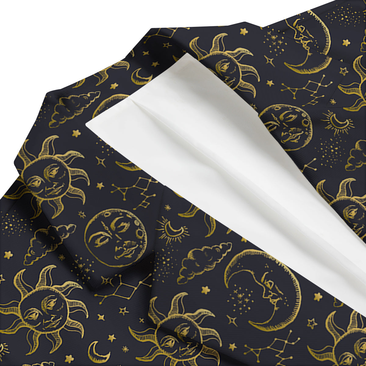 Celestial Gold And Black Print Pattern Men's Blazer-grizzshop