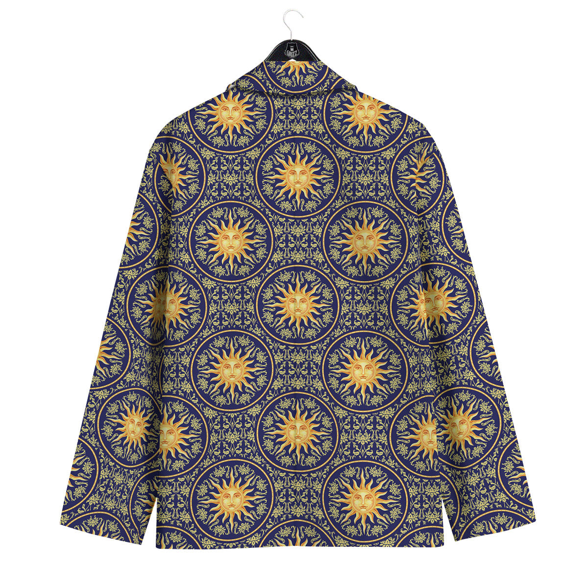 Celestial Gold And Blue Print Pattern Men's Sport Coat-grizzshop