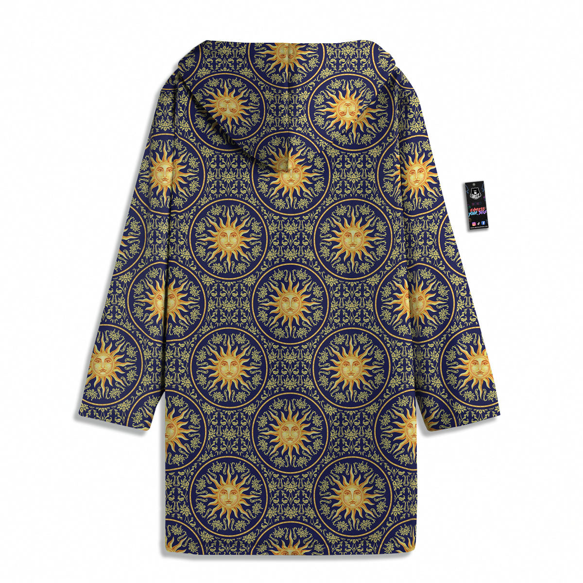 Celestial Gold And Blue Print Pattern Men's Windbreaker Jacket-grizzshop