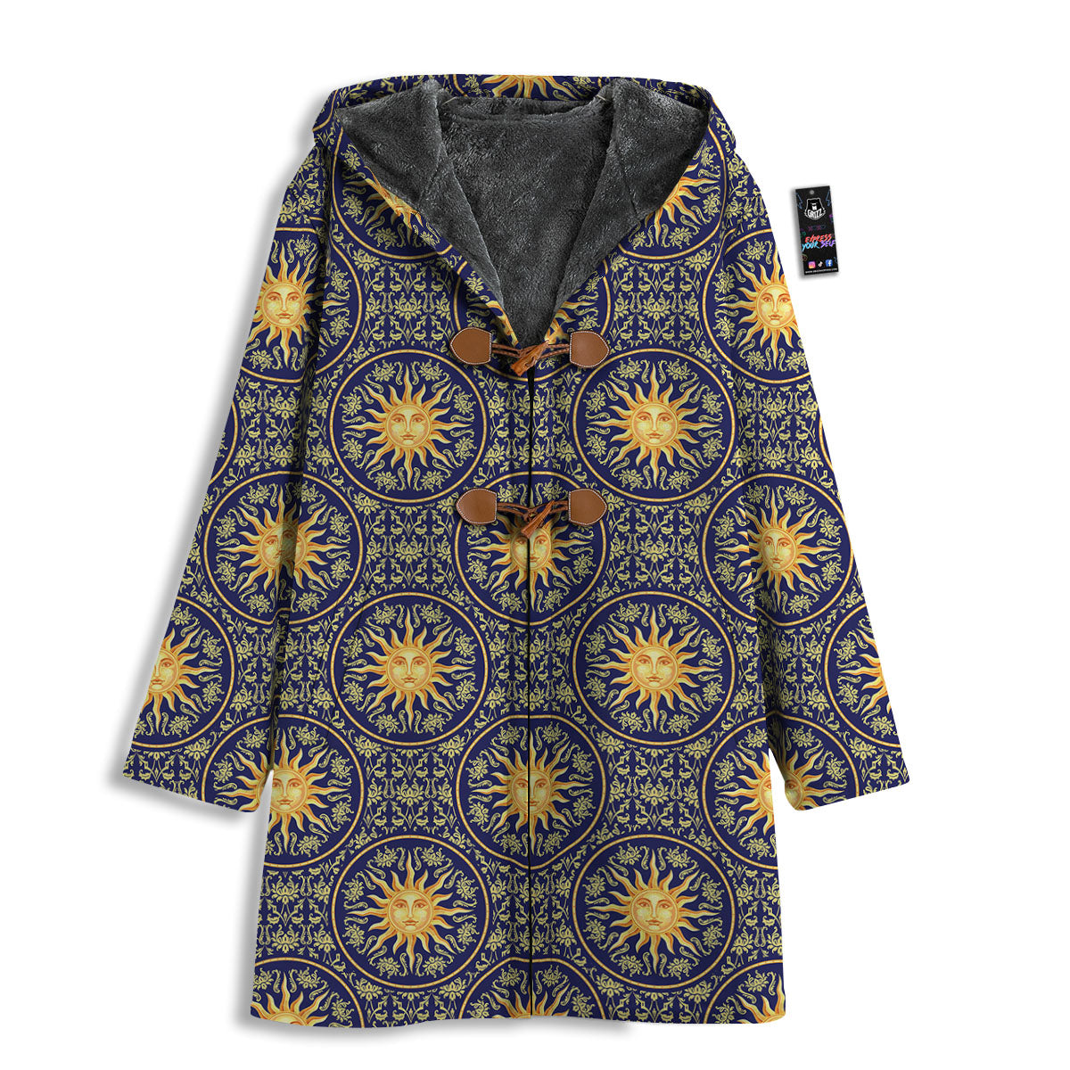 Celestial Gold And Blue Print Pattern Men's Windbreaker Jacket-grizzshop