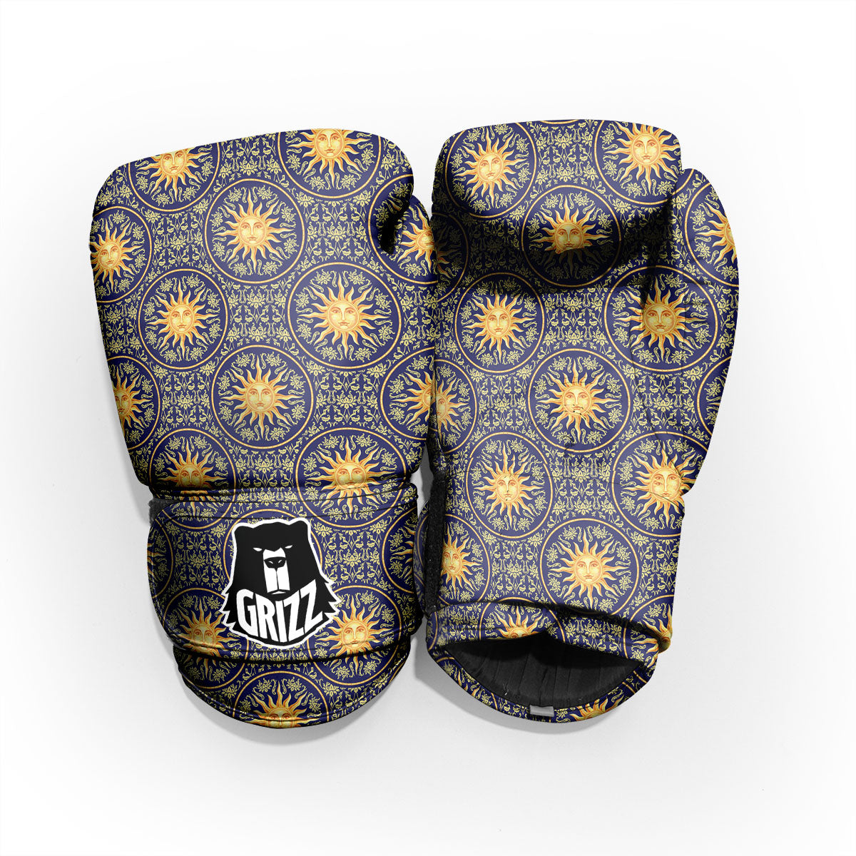 Celestial Gold And Blue Print Pattern Pro Boxing Glove