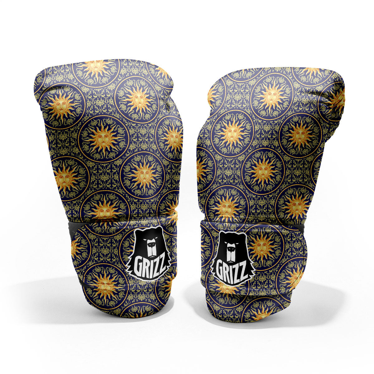 Celestial Gold And Blue Print Pattern Pro Boxing Glove