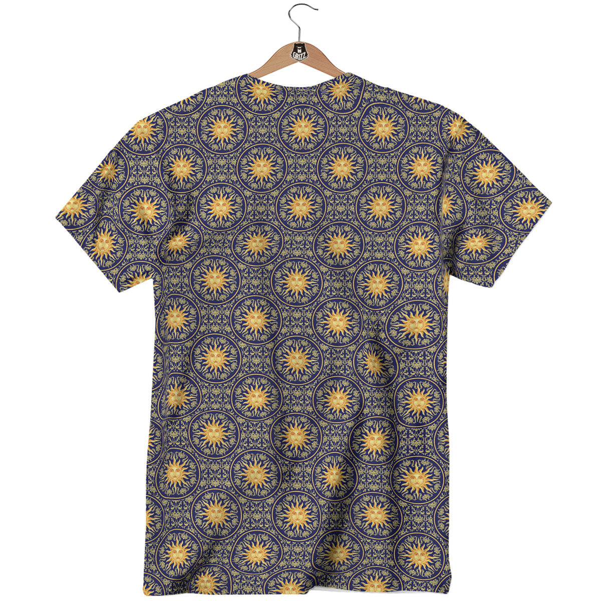 Celestial Gold And Blue Print Pattern T-Shirt-grizzshop