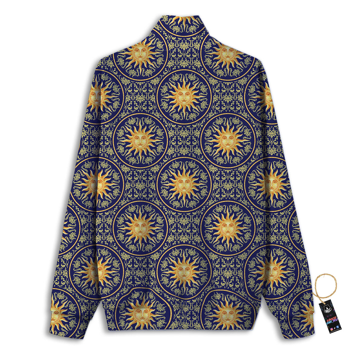 Celestial Gold And Blue Print Pattern Track Jacket-grizzshop