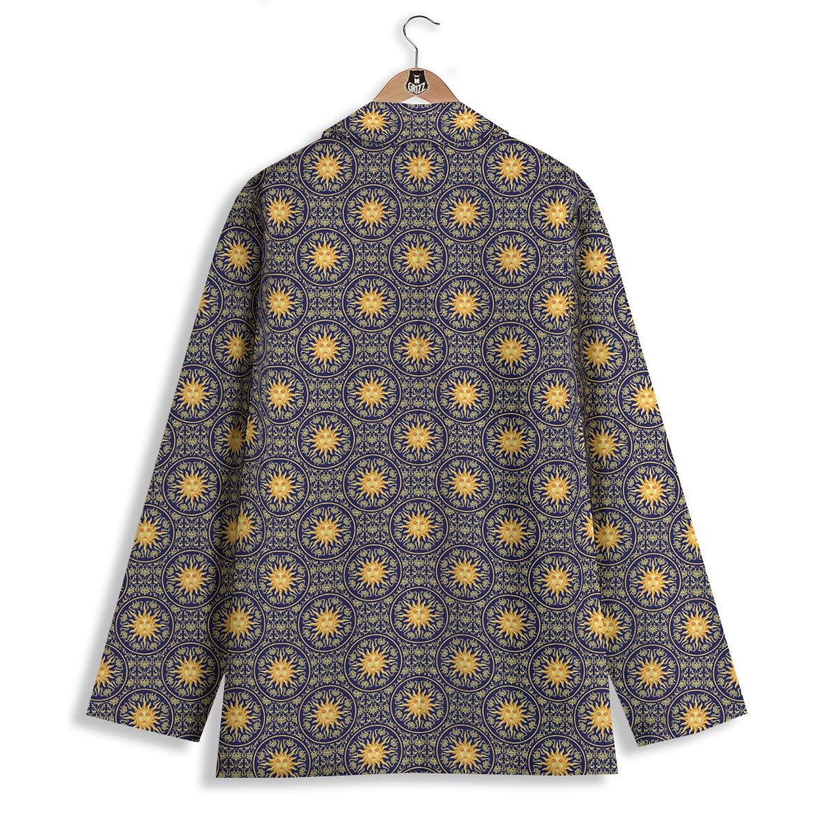 Celestial Gold And Blue Print Pattern Women's Blazer-grizzshop