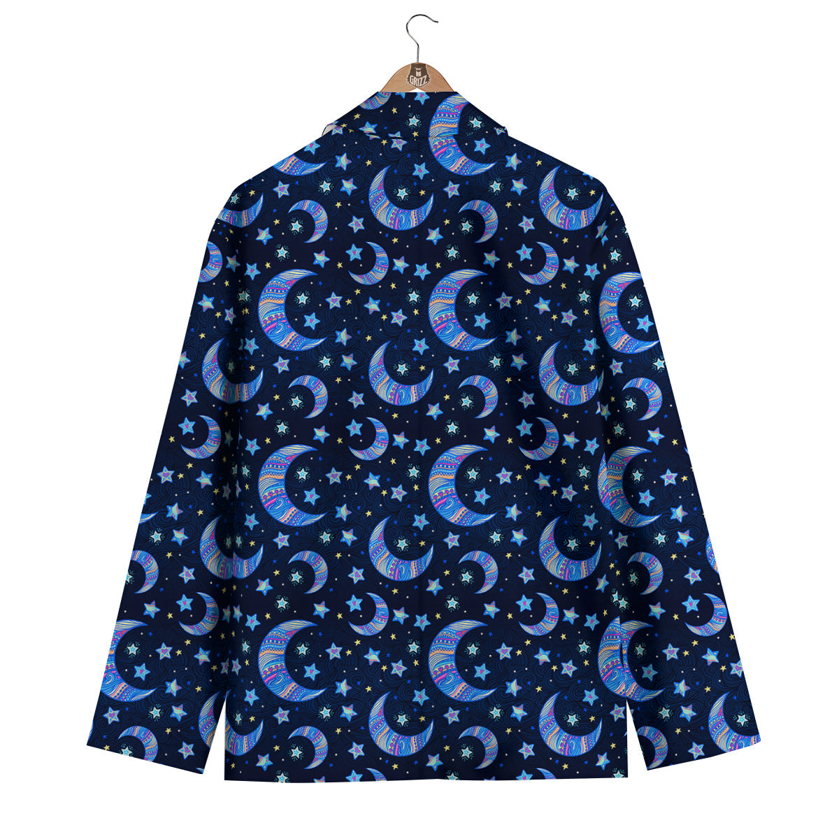 Celestial Pattern Print Men's Blazer-grizzshop