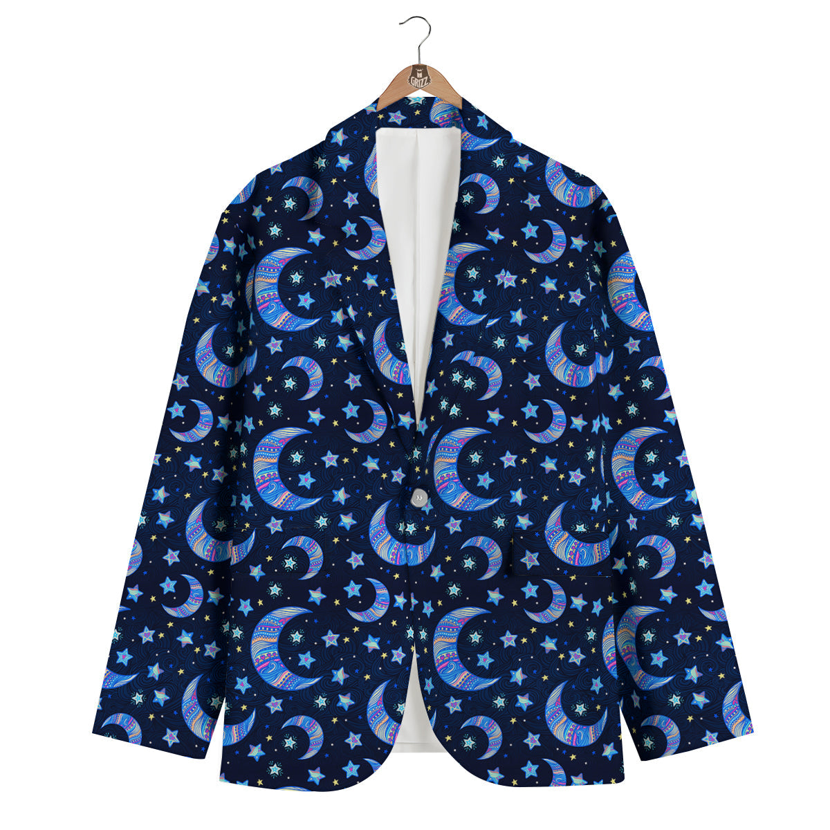 Celestial Pattern Print Men's Blazer-grizzshop