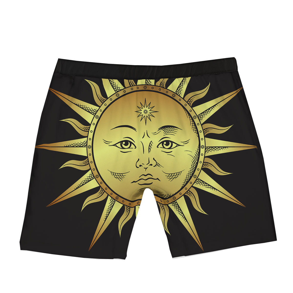 Celestial Sun Gold And Black Print Boxer Briefs-grizzshop