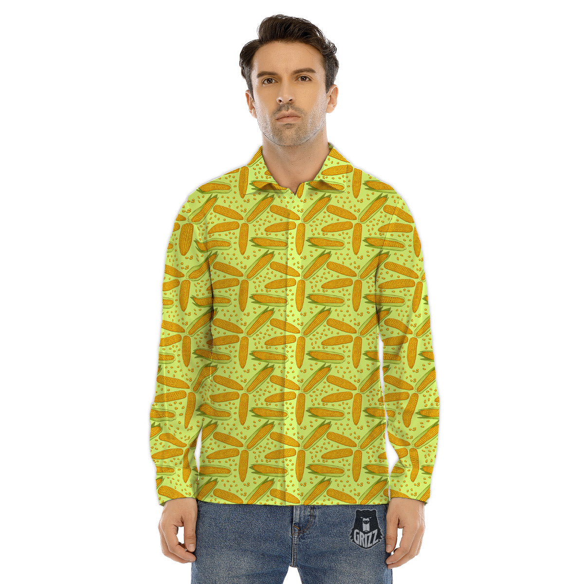 Celestial Sun Gold And Black Print Men's Dress Shirts-grizzshop