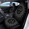 Celestial Sun White And Black Print Car Seat Covers-grizzshop