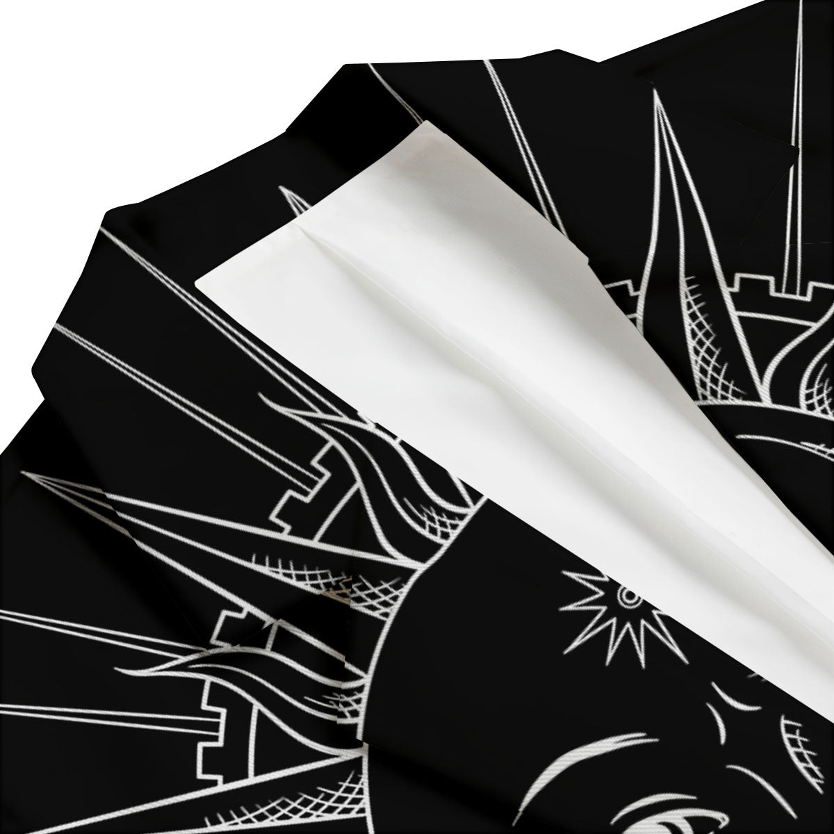 Celestial Sun White And Black Print Men's Blazer-grizzshop