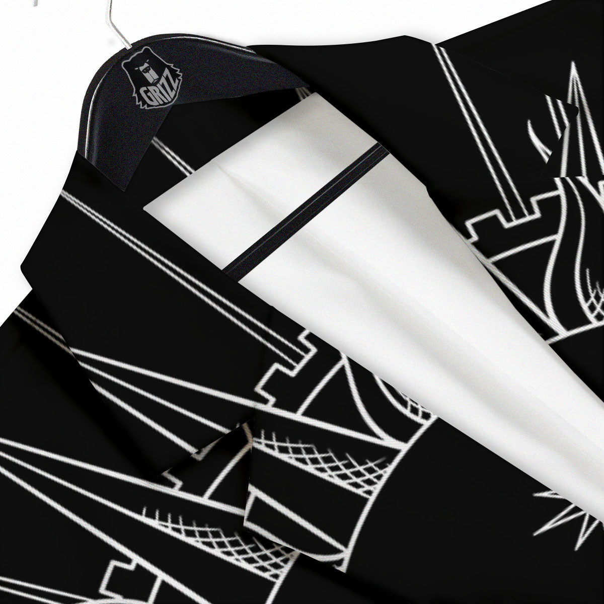 Celestial Sun White And Black Print Men's Sport Coat-grizzshop
