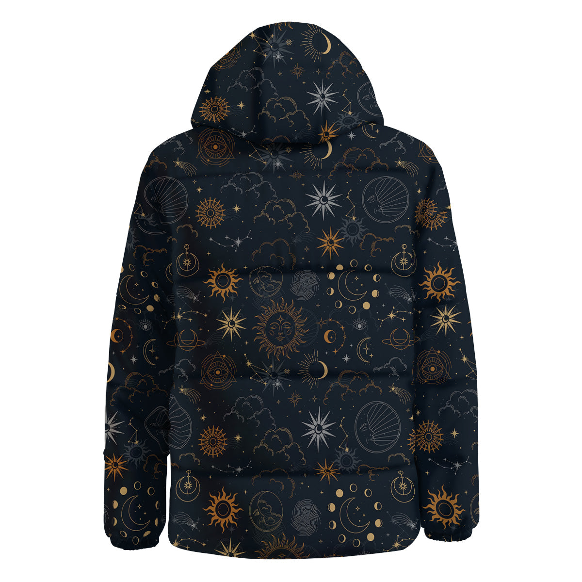 Celestial Vintage Print Pattern Down Jacket-grizzshop