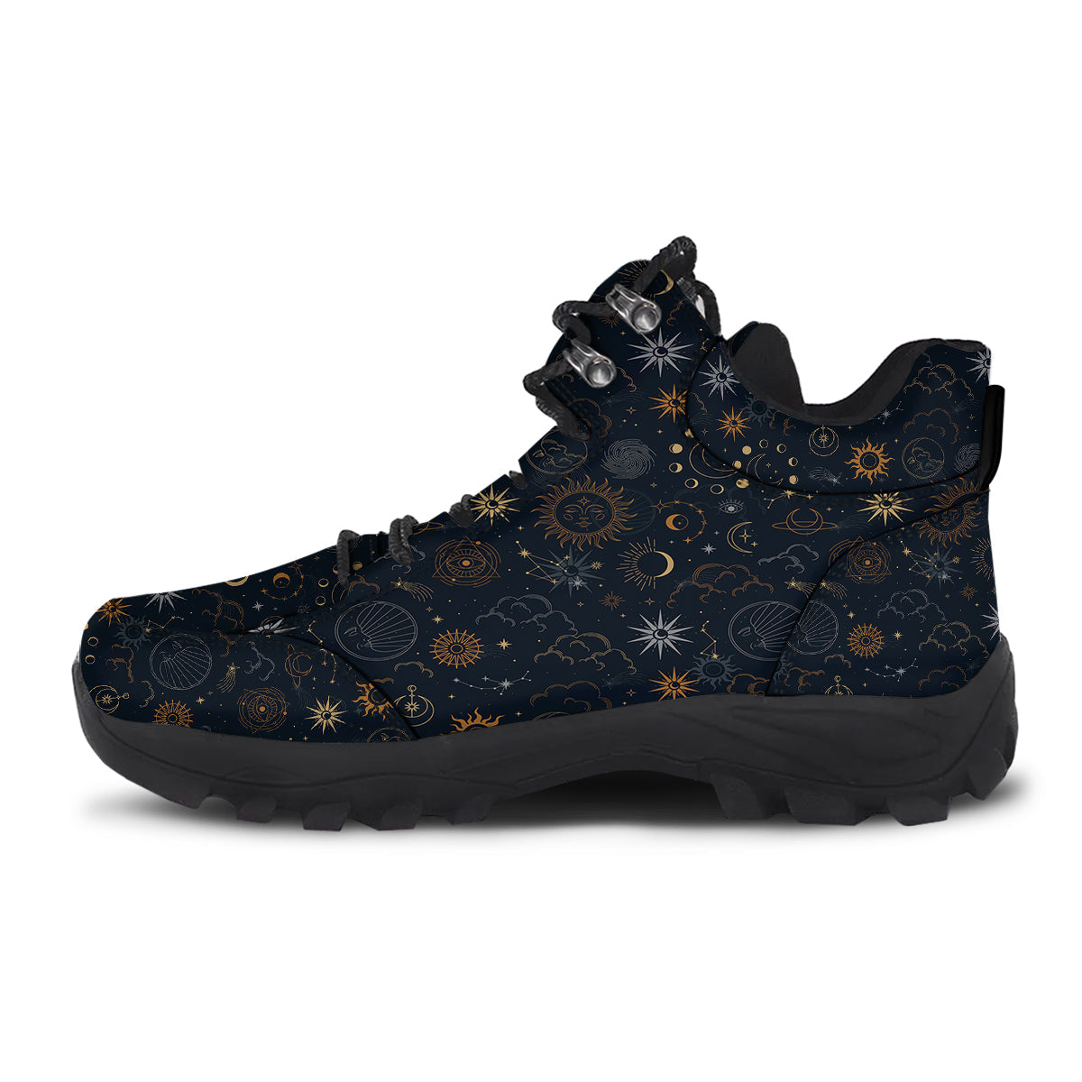 Celestial Vintage Print Pattern Hiking Shoes-grizzshop