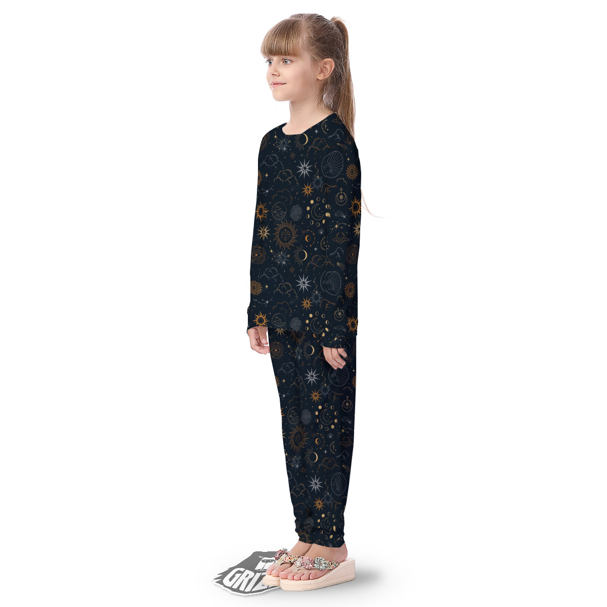 Celestial Vintage Print Pattern Kid's Pajamas-grizzshop
