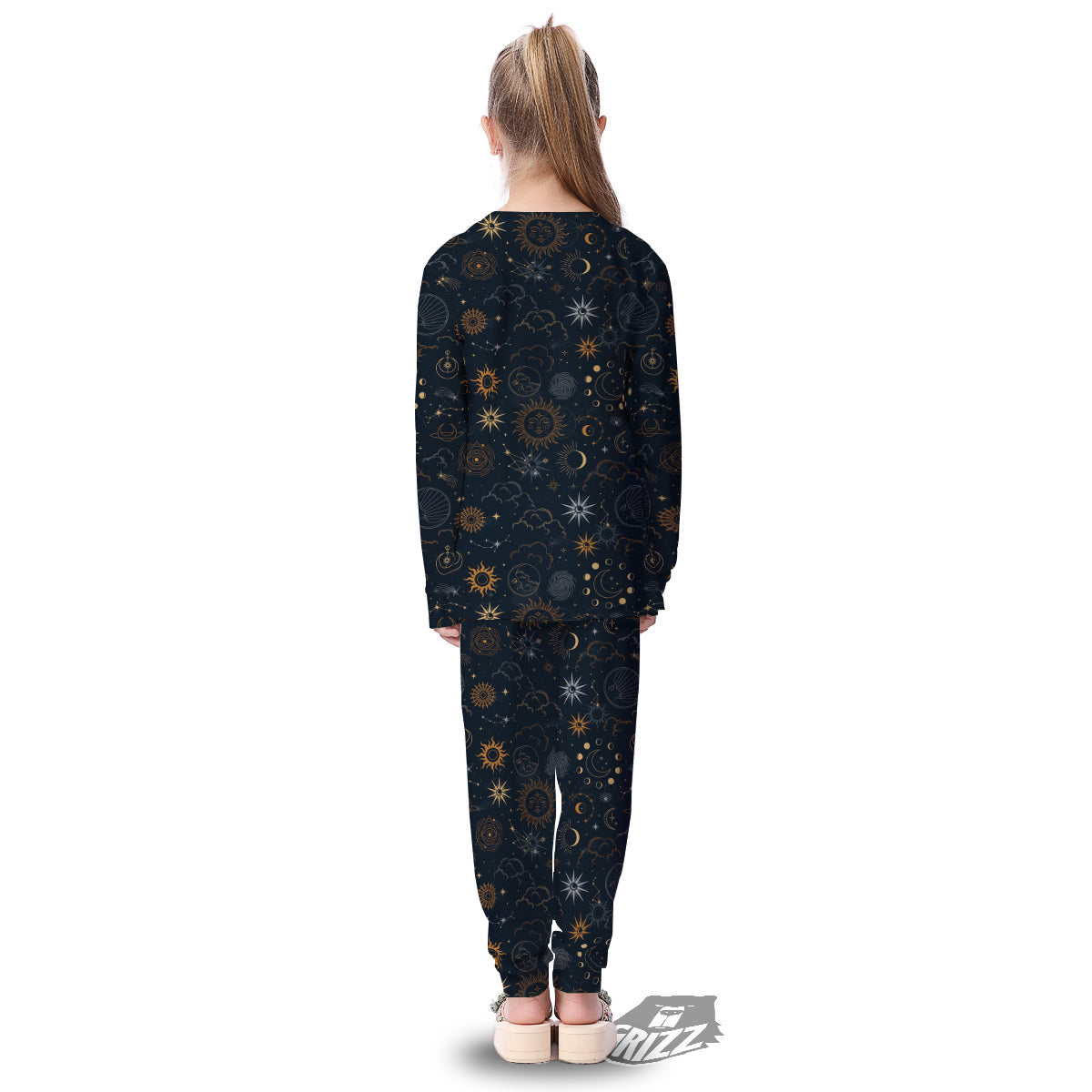 Celestial Vintage Print Pattern Kid's Pajamas-grizzshop