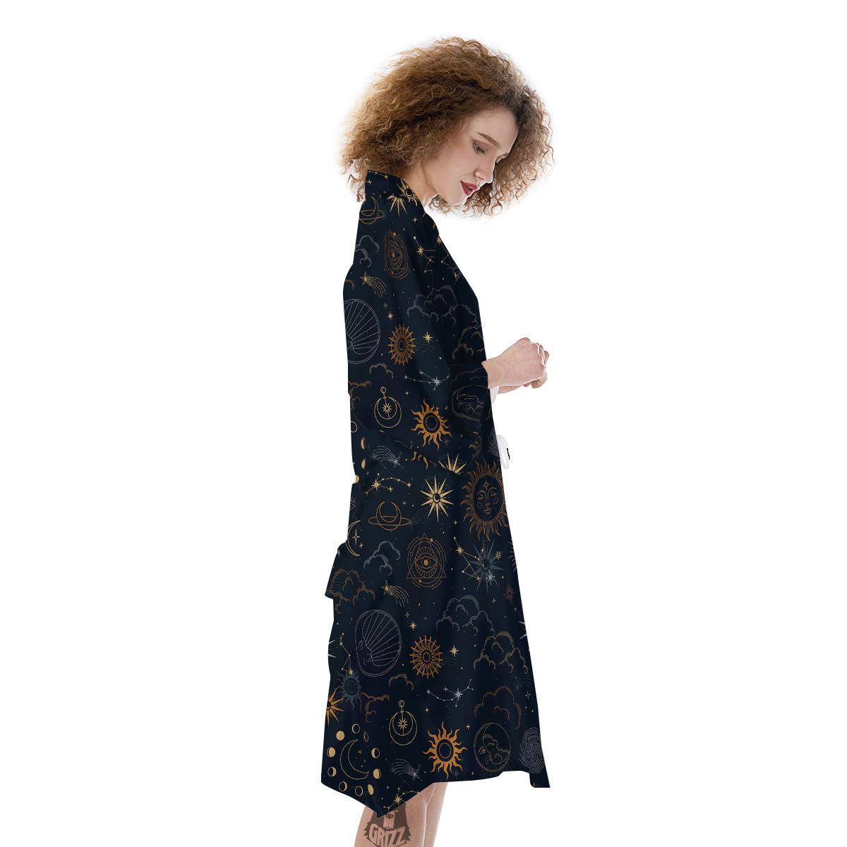 Celestial Vintage Print Pattern Kimono-grizzshop